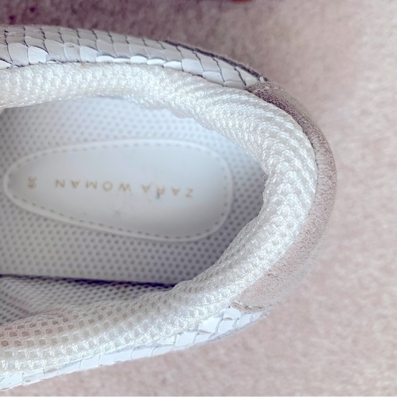 Zara White & Taupe Textured Athletic Running Sneakers - Picture 10 of 16